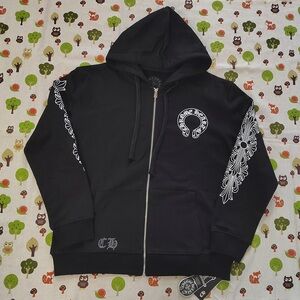 Chrome Hearts Floral Horseshoe Hoodie Black